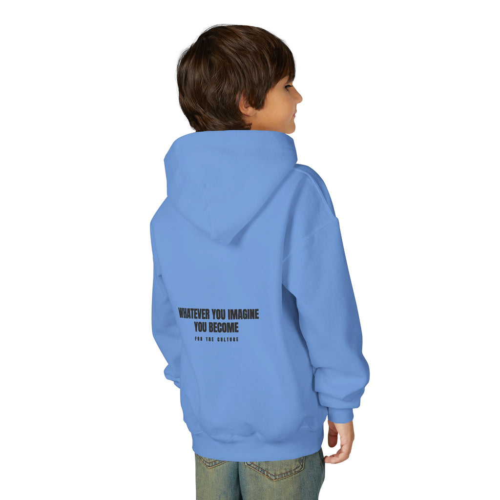 ML Hoodie – Whatever You Imagine Back (Carolina Blue) – Youth