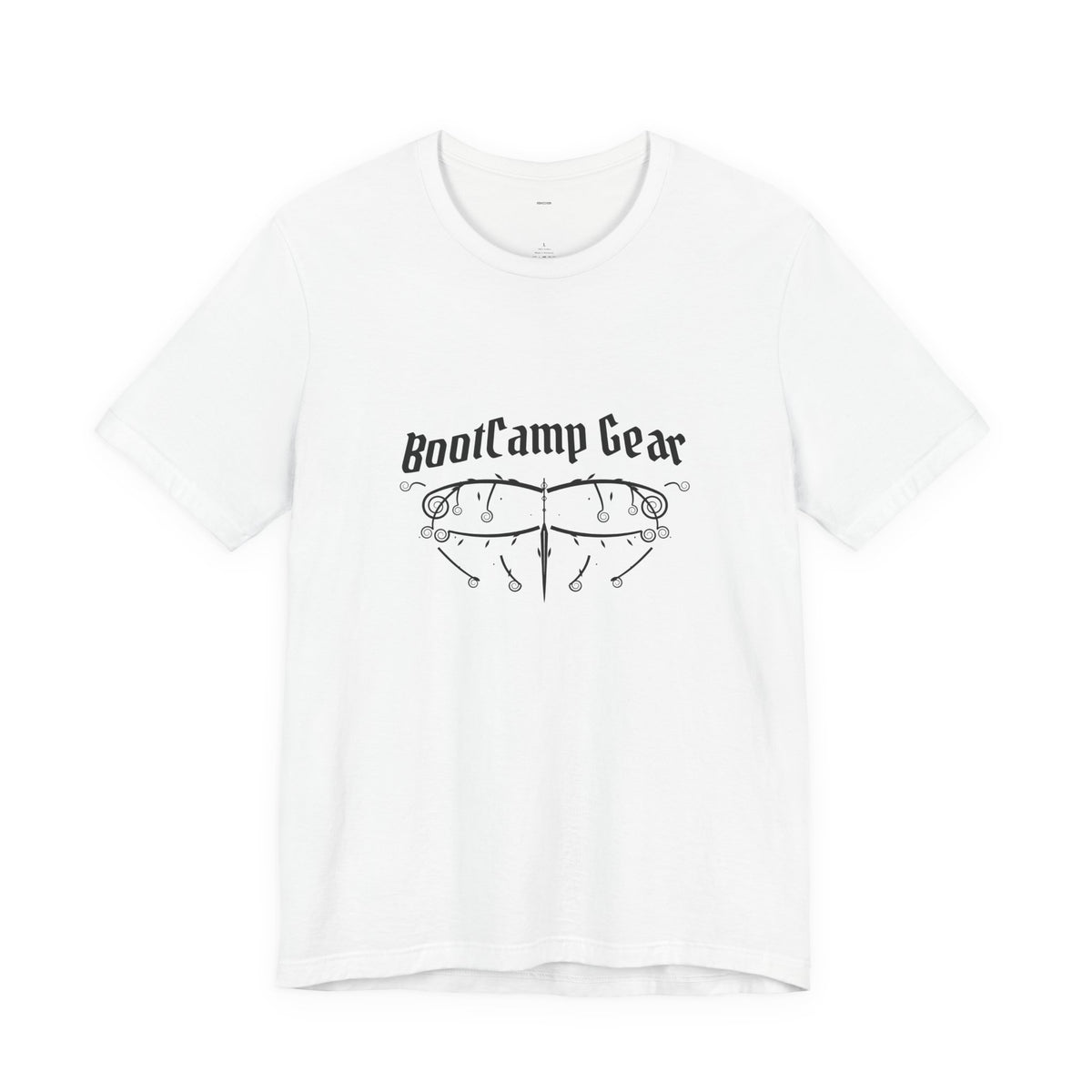 BootCamp Gear Gothic Crest Tee – White (Black Crest)