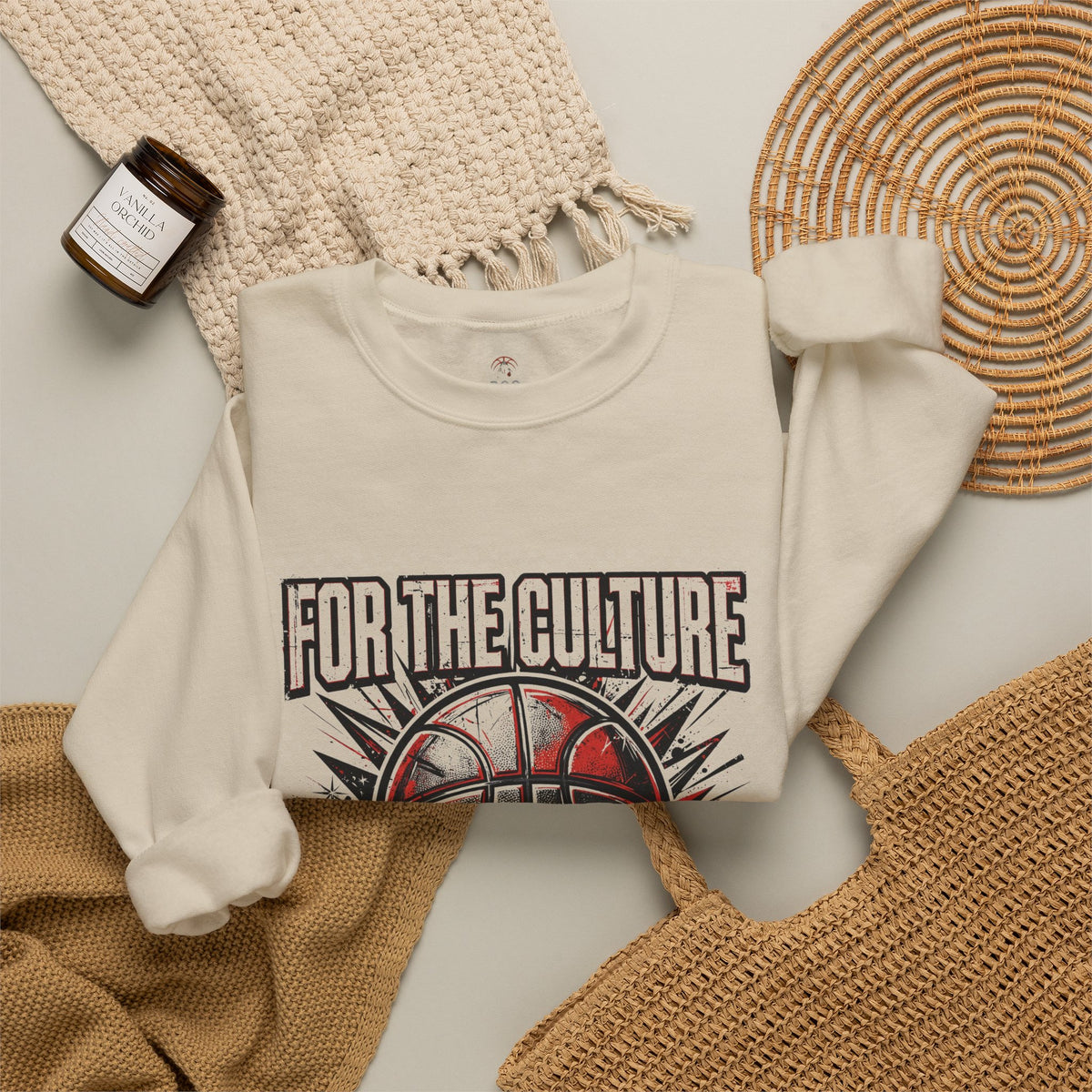 For The Culture Basketball Crewneck Sweatshirt - Bootcamp Gear Graphic Pullover