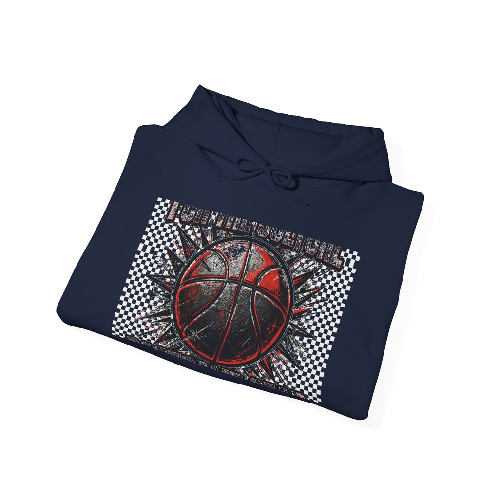Basketball Graphic Hoodie – "Nothing But Net" Retro Court Design