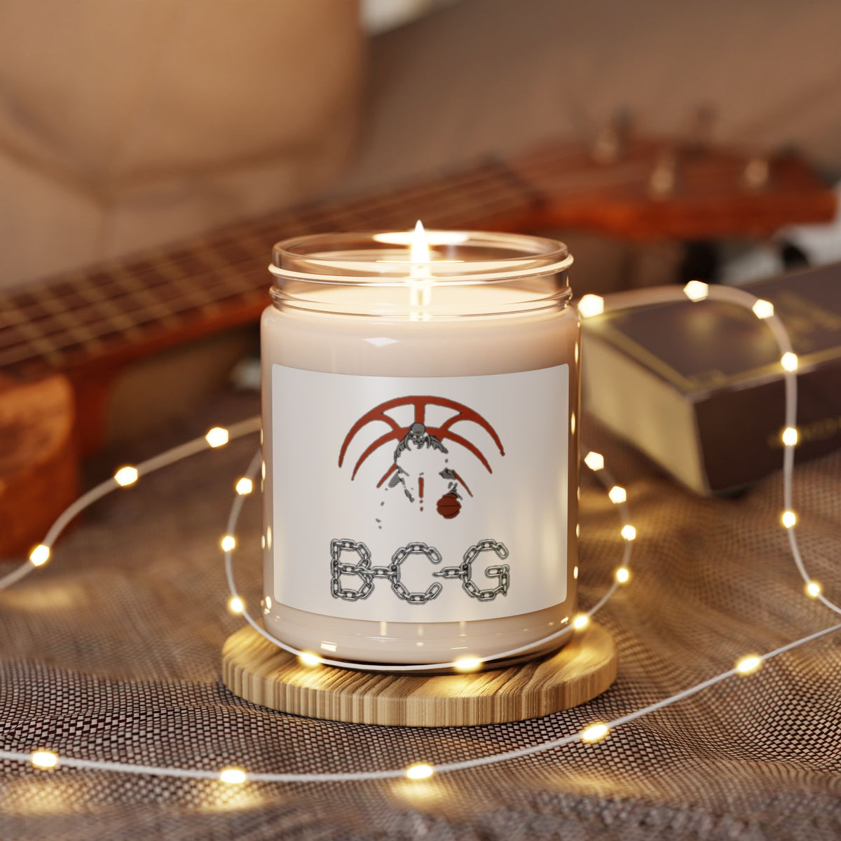 B.C.G. Palm Cross Soy Candle — 9oz Scented Jar (Decorative Gothic Palm Design)