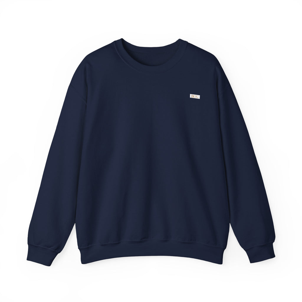 Crewneck Sweatshirt — Minimalist Tiny "PK" Embroidered White Pullover