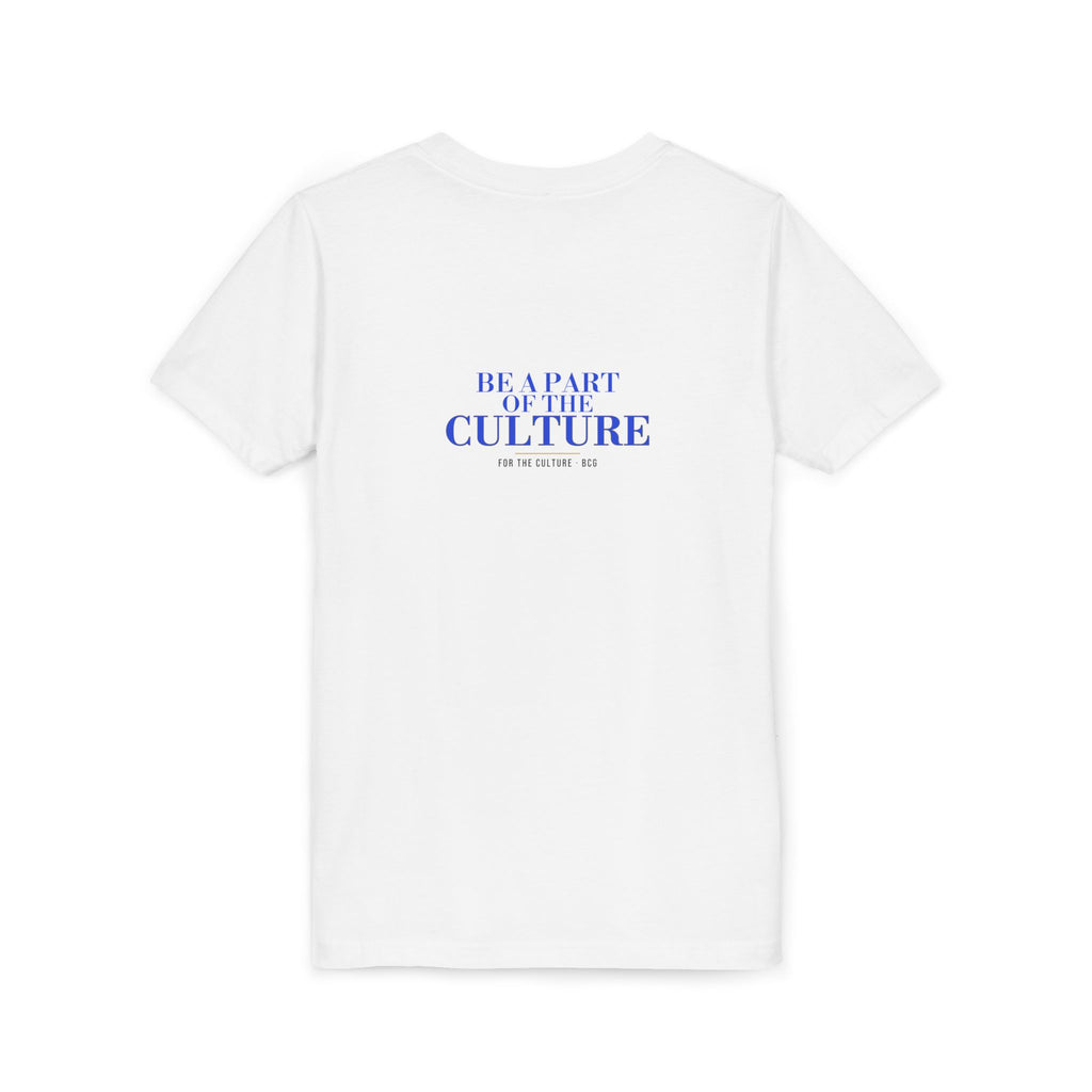 ML Tee – Be A Part Serif Cut Back (White) – Youth