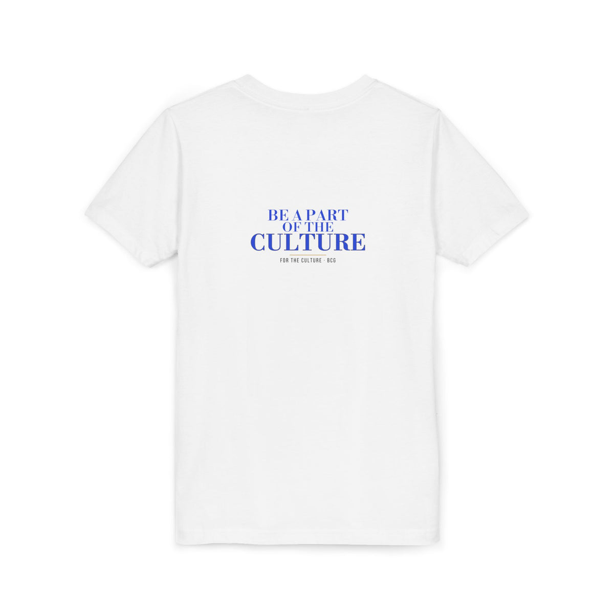 ML Tee – Be A Part Serif Cut Back (White) – Youth