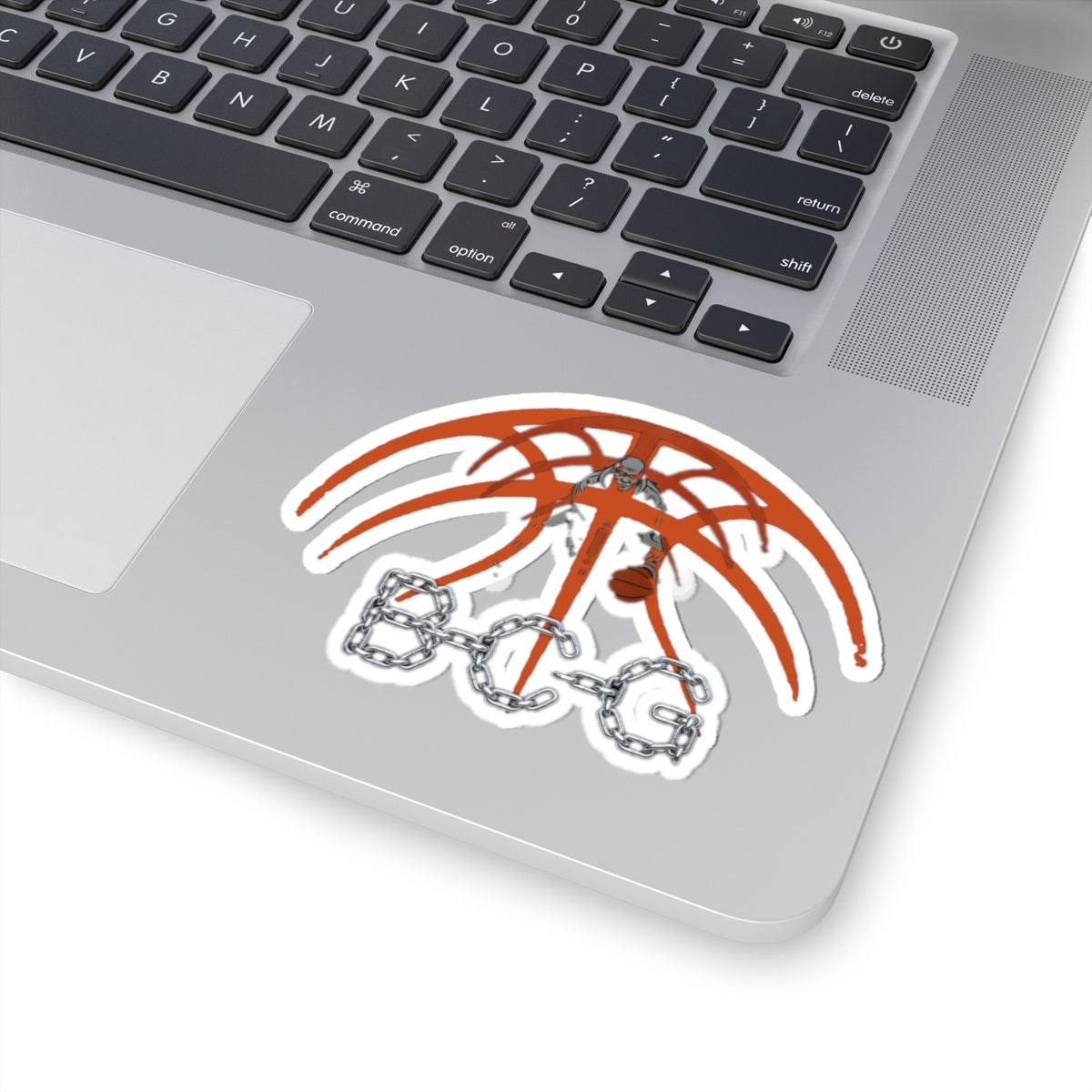 Basketball Skull Sticker — BCG Chain Logo Kiss-Cut Decal