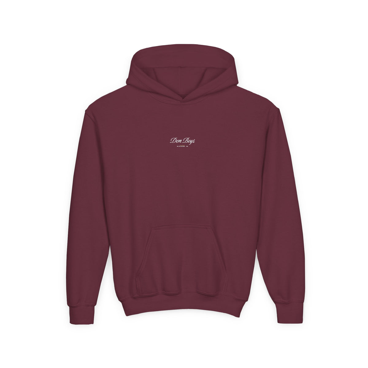 Euro Flav Hoodie – Dem Boys Script (Maroon) – Youth