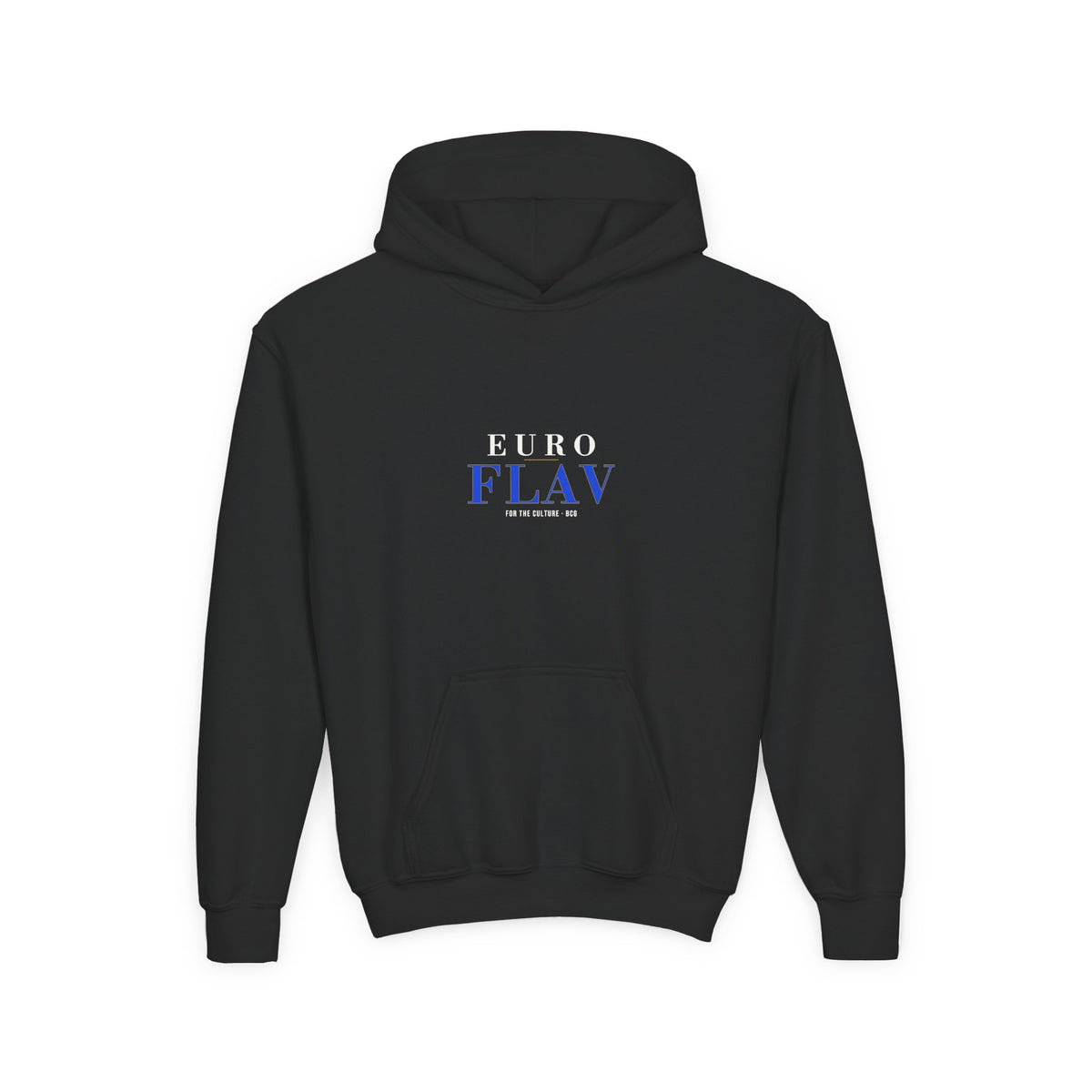 Euro Flav Hoodie – The Euro Serif – Black – Youth