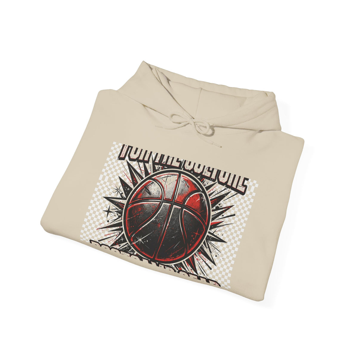 Basketball Graphic Hoodie – "Nothing But Net" Retro Court Design