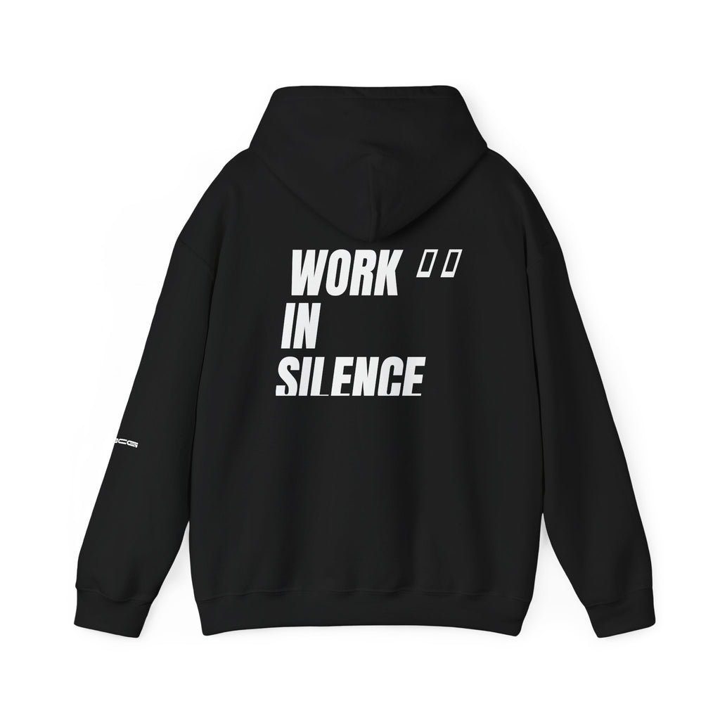 ML Hoodie – Work In Silence Back (Black)