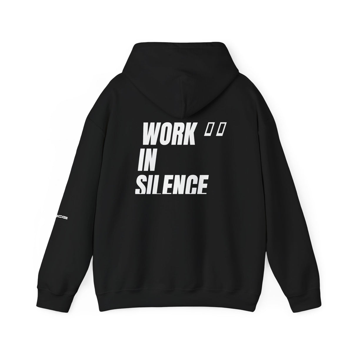 ML Hoodie – Work In Silence Back (Black)