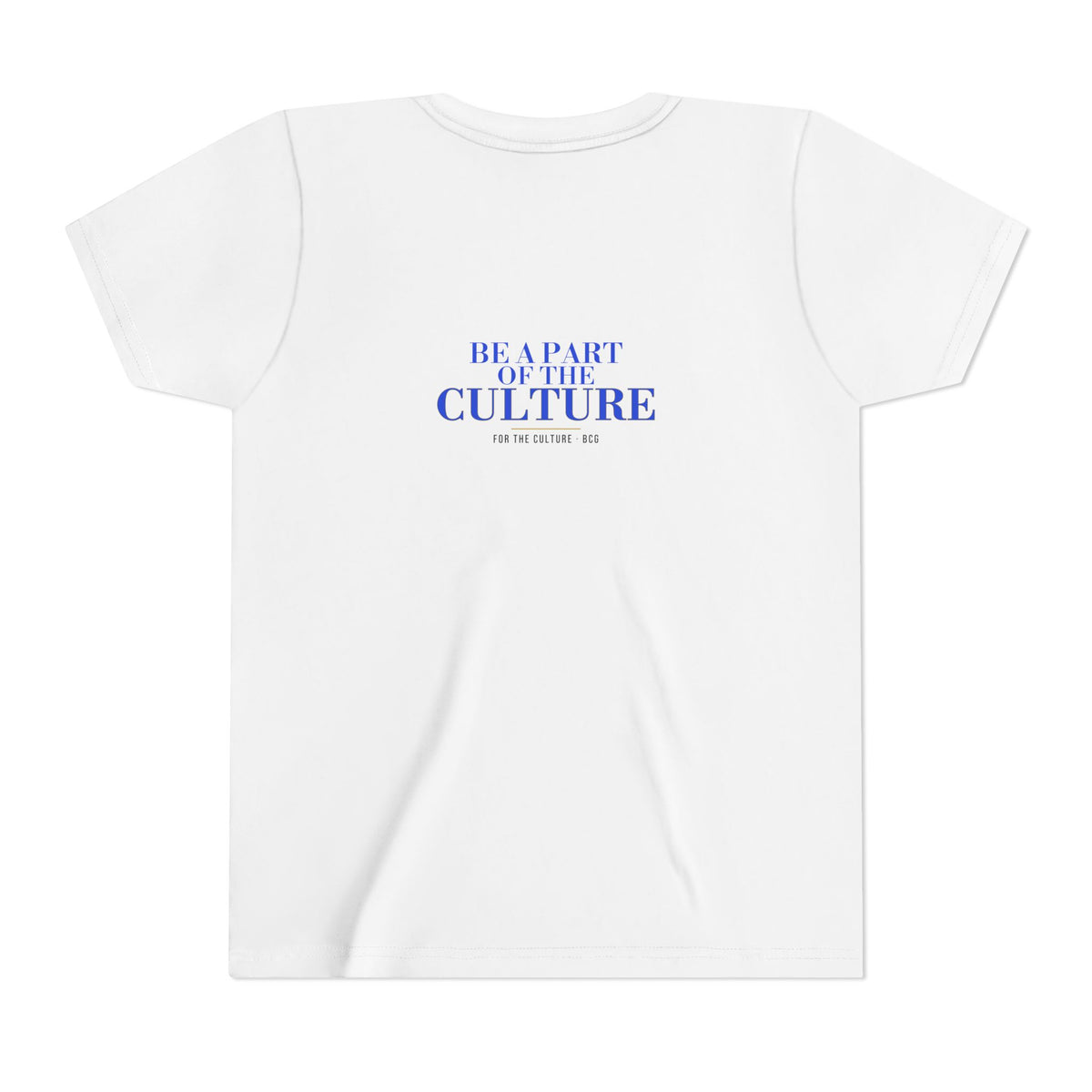 ML Tee – Be A Part Serif Cut Back (White) – Youth
