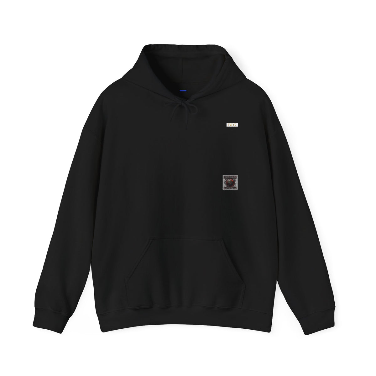 Minimal Tiny Text Hoodie — Subtle 'RL' Embroidered Logo, Cozy White Pullover