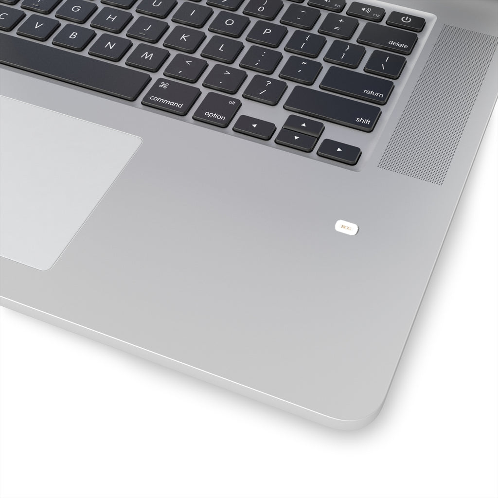 Kiss-Cut Sticker – Minimal Monogram 'BCG' Laptop Decal (Small)