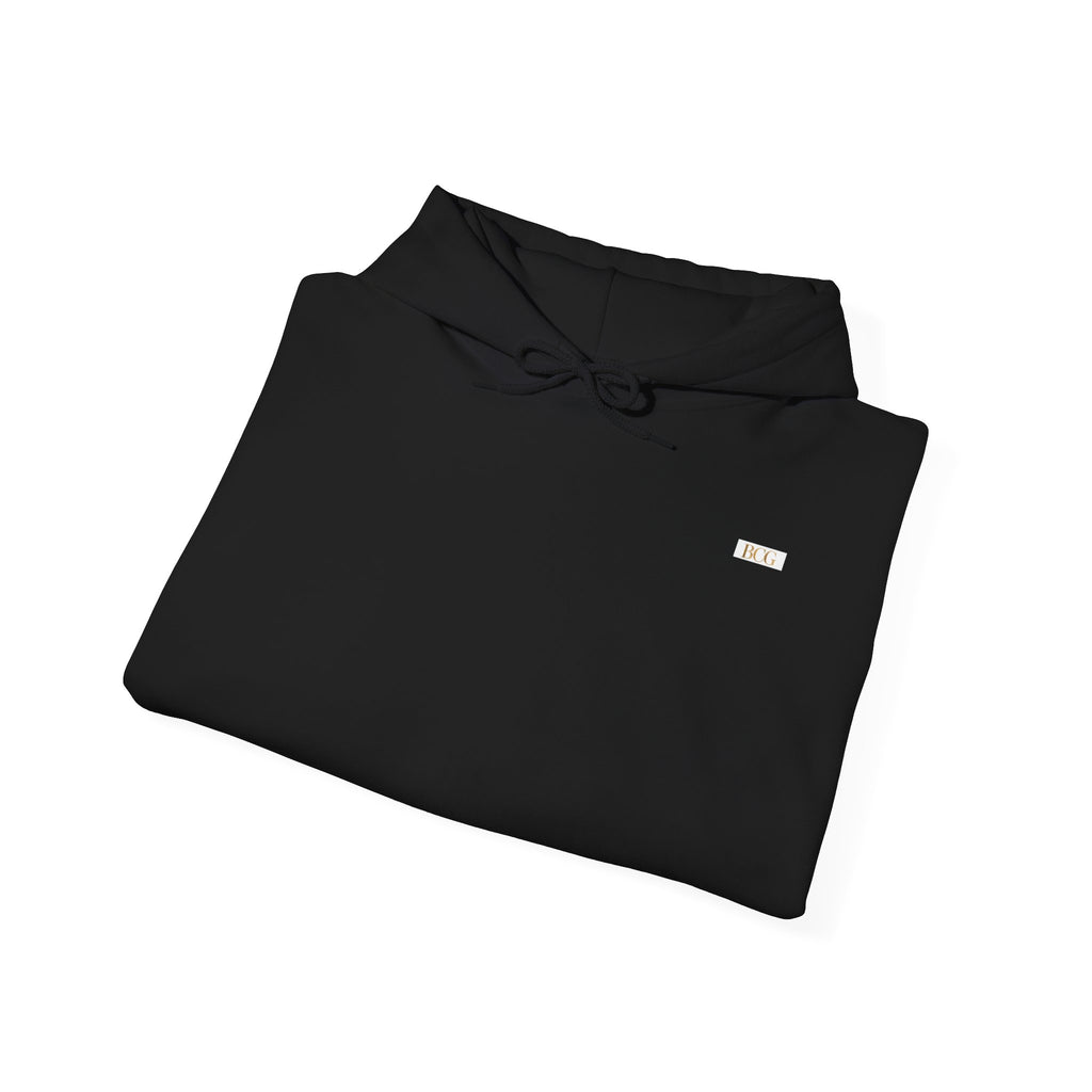 Minimal Tiny Text Hoodie — Subtle 'RL' Embroidered Logo, Cozy White Pullover