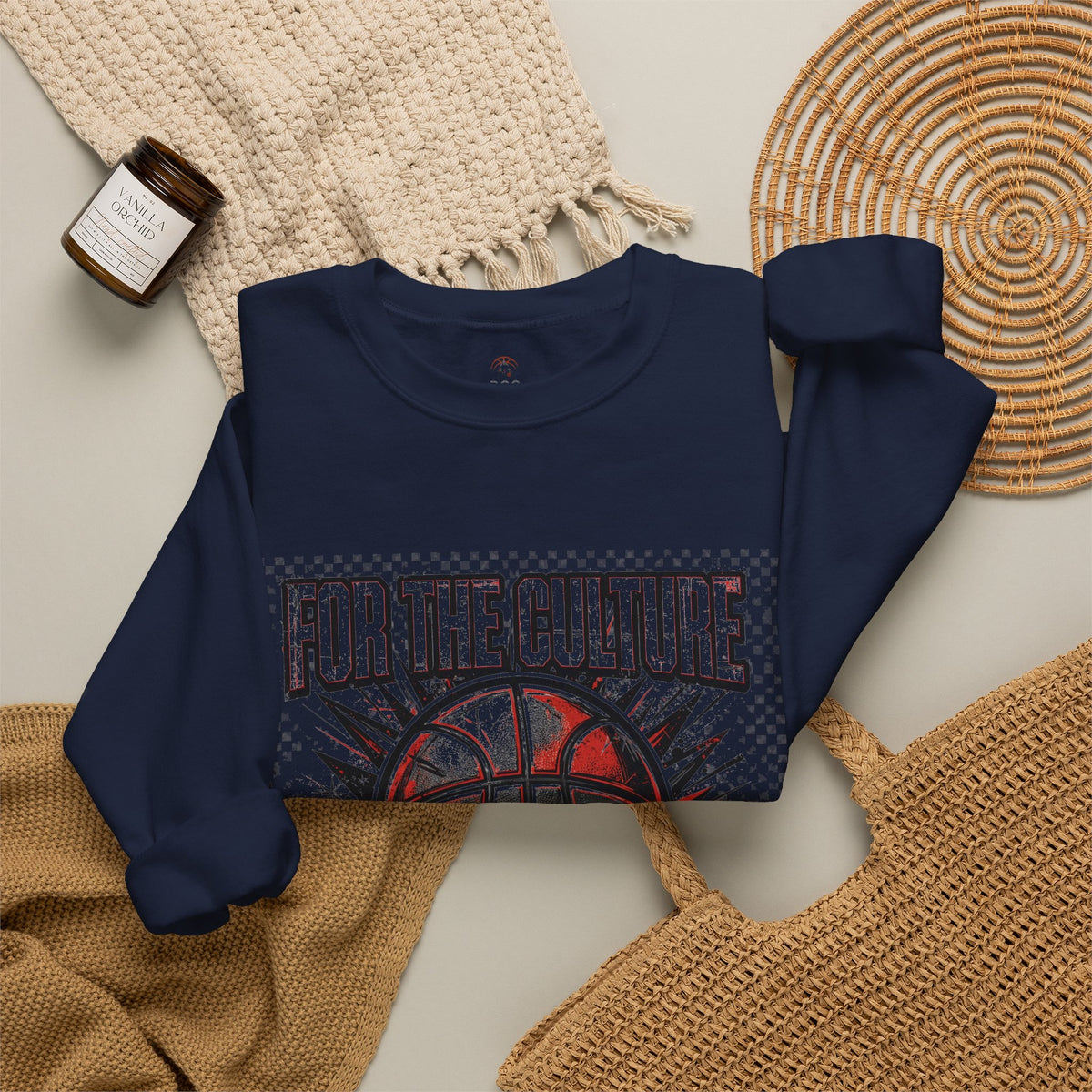 For The Culture Basketball Crewneck Sweatshirt - Bootcamp Gear Graphic Pullover
