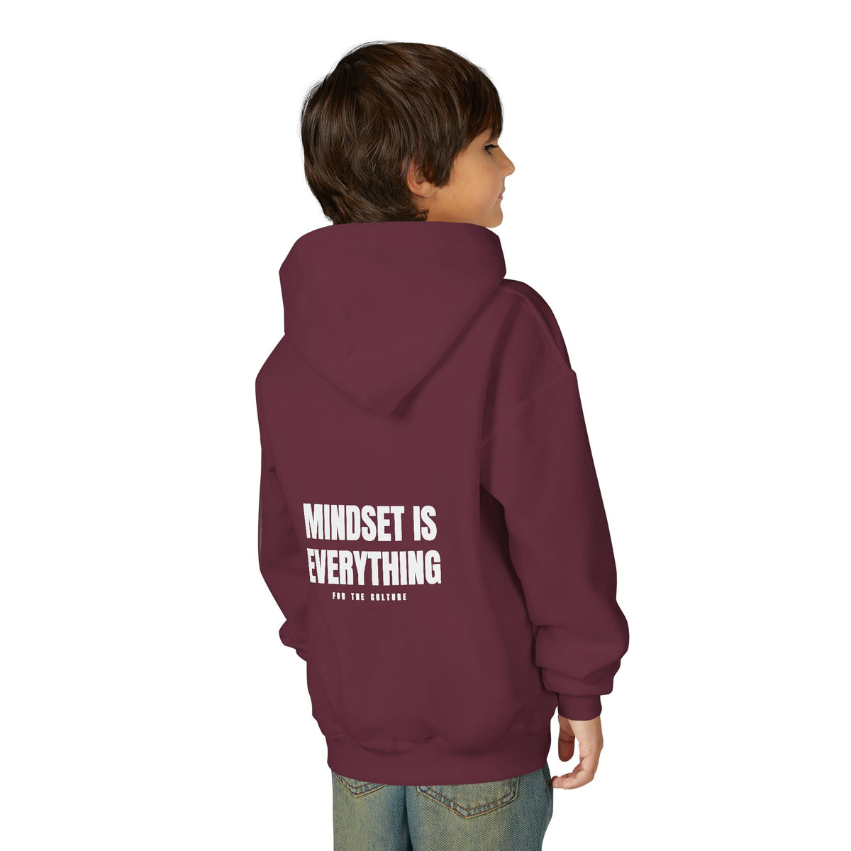 ML Hoodie – Mindset Is Everything Back (Maroon) – Youth