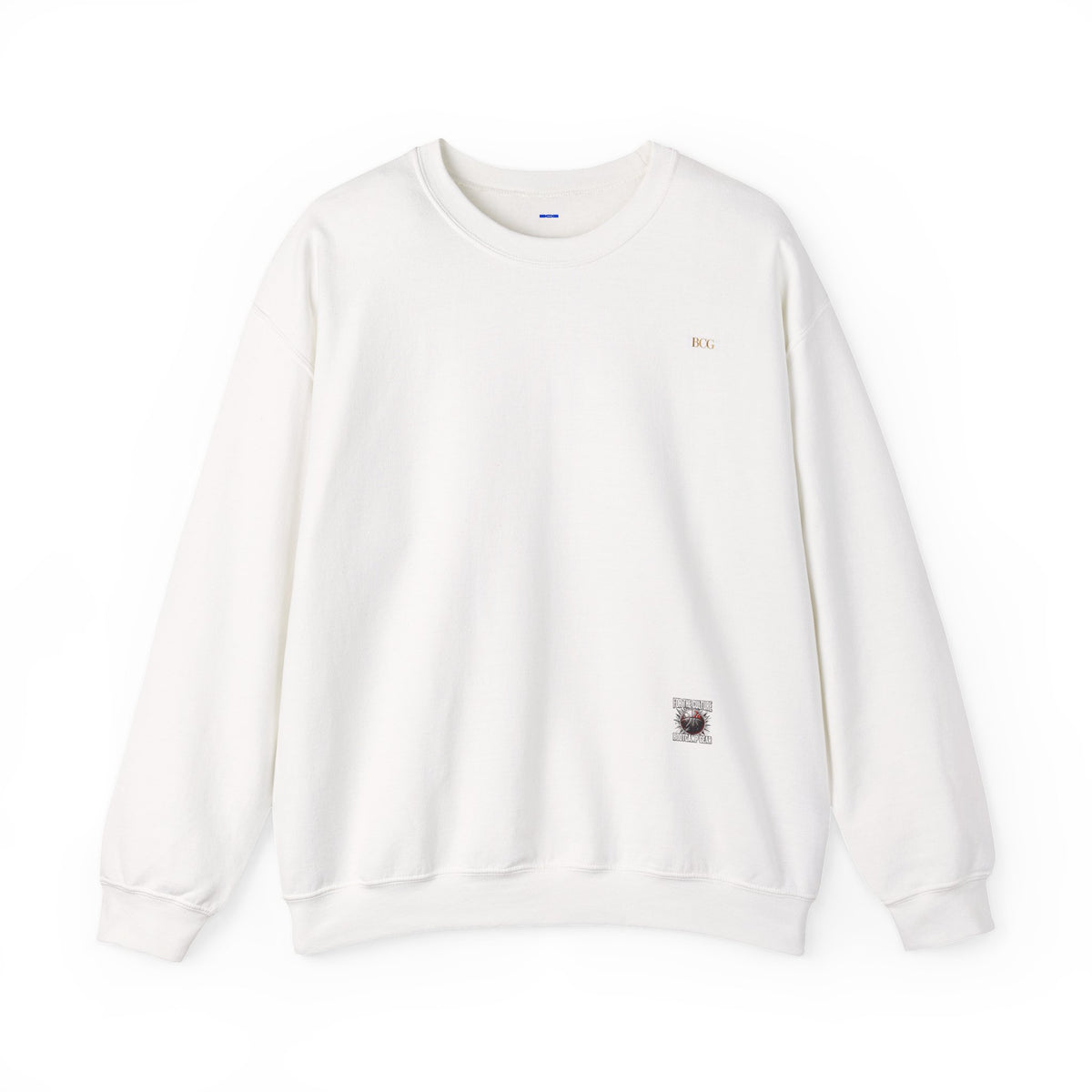 Crewneck Sweatshirt — Minimalist Tiny "PK" Embroidered White Pullover