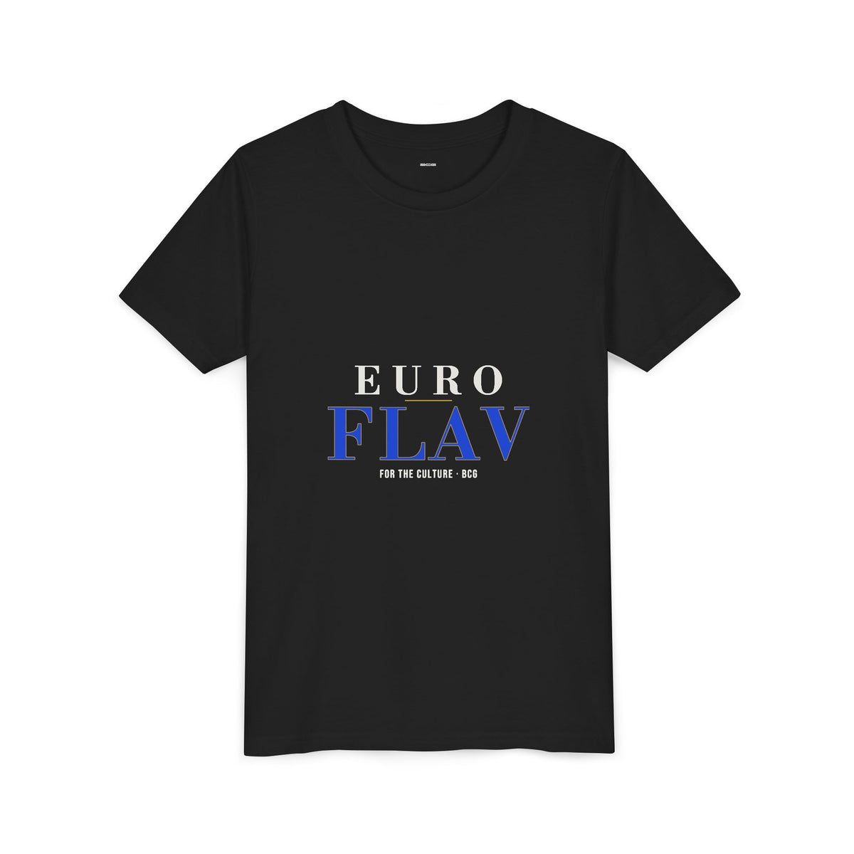 Euro Flav Tee – The Euro Serif – Black – Youth