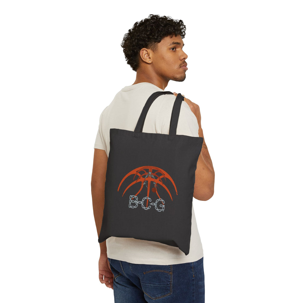 Basketball Umbrella Graphic Tote Bag — BCG Logo Cotton Canvas Tote