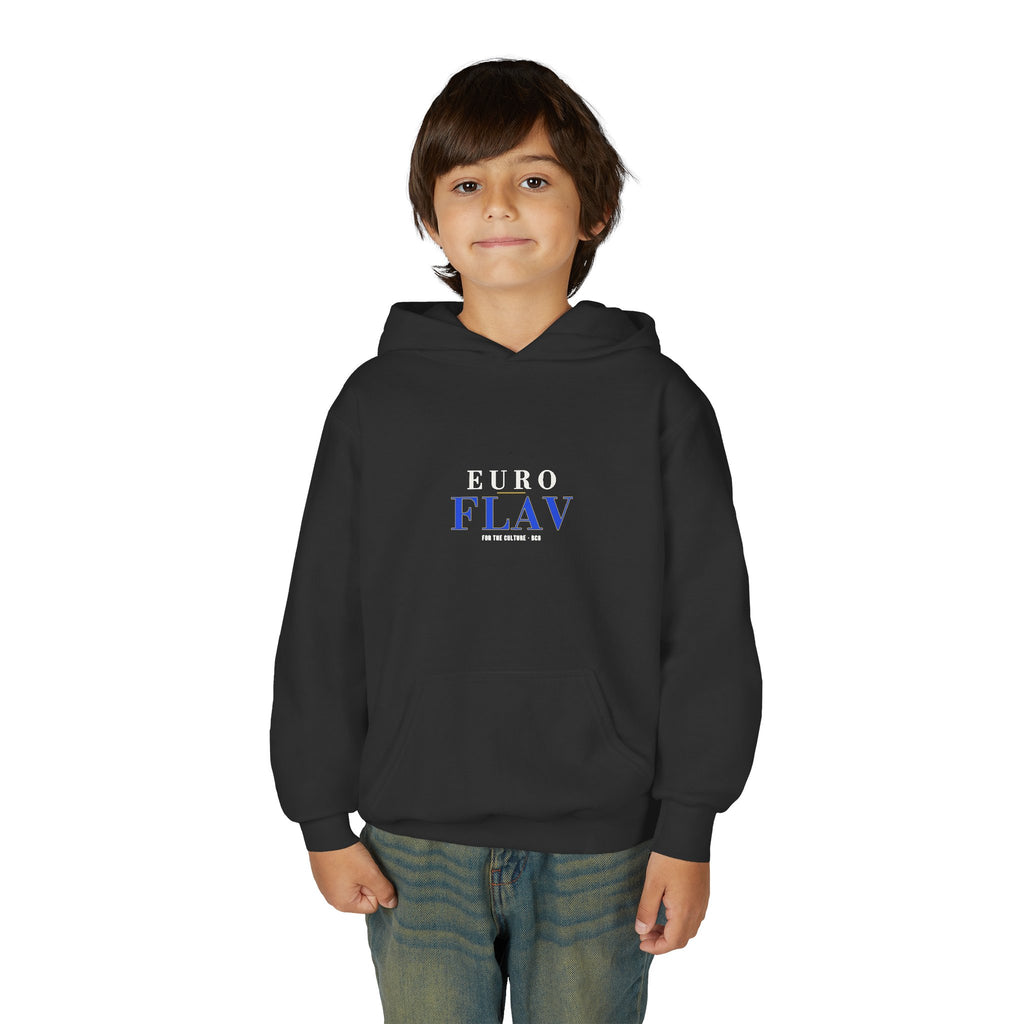 Euro Flav Hoodie – The Euro Serif – Black – Youth