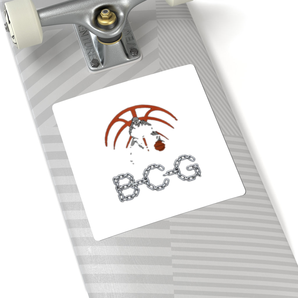 Basketball Skull Sticker — BCG Chain Logo Kiss-Cut Decal