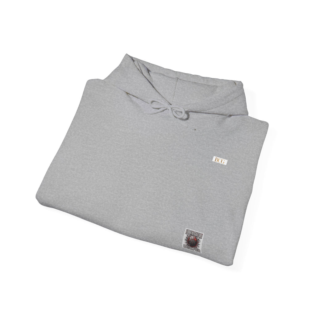 Minimal Tiny Text Hoodie — Subtle 'RL' Embroidered Logo, Cozy White Pullover