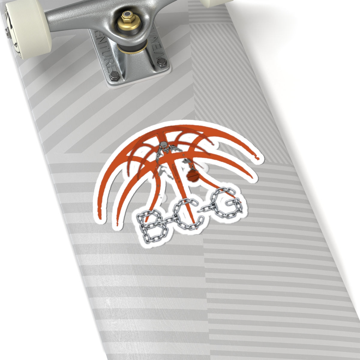 Basketball Skull Sticker — BCG Chain Logo Kiss-Cut Decal