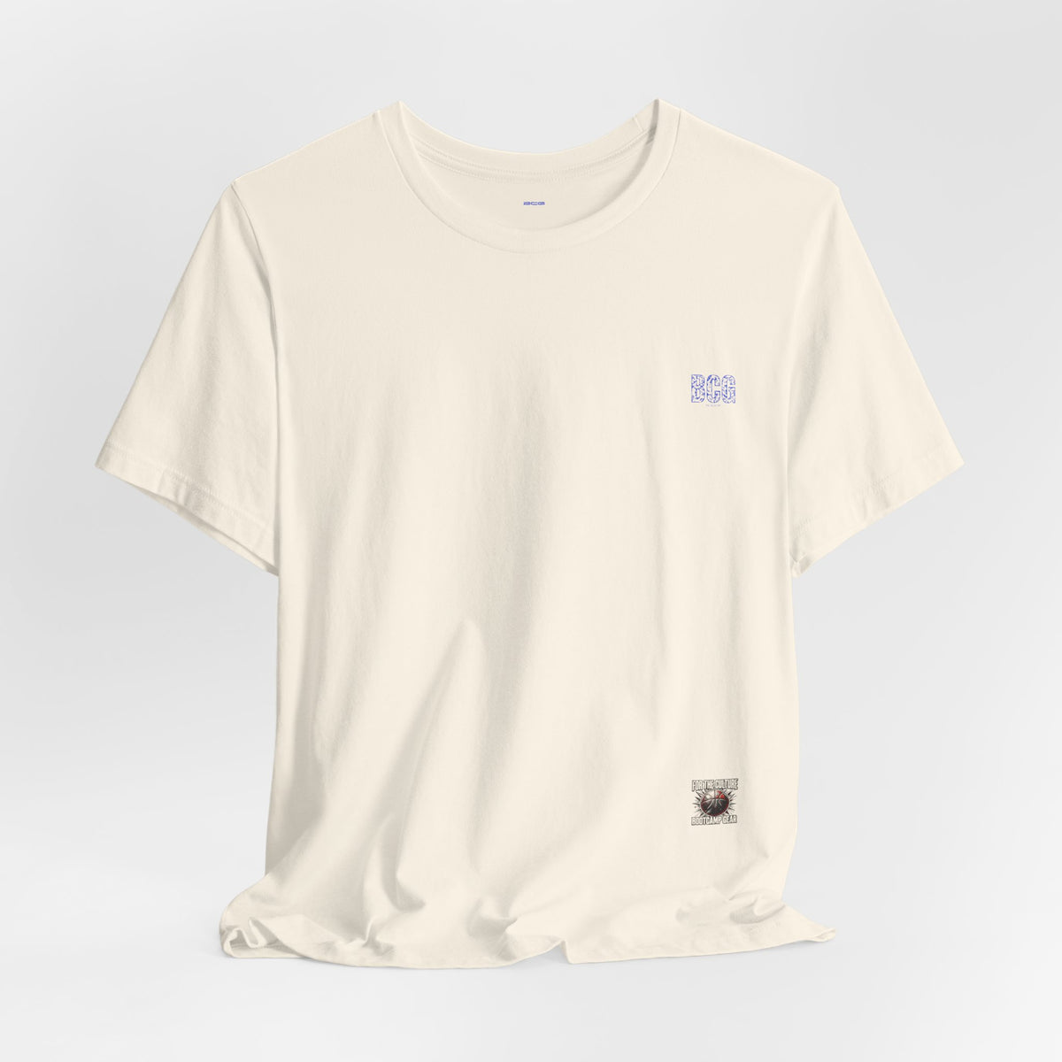Minimalist White Tee with Tiny Chest Logo – Classic Casual Short Sleeve Shirt