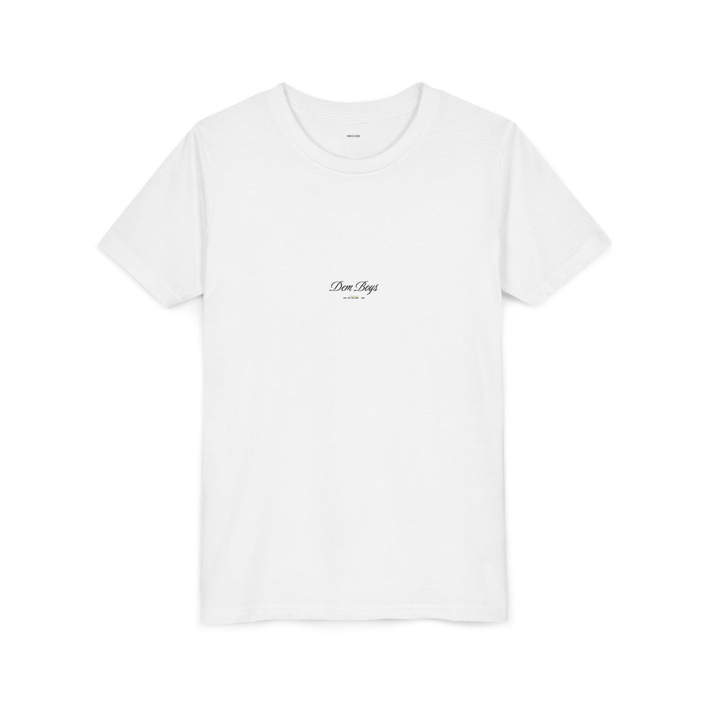Euro Flav Tee – Dem Boys Script (White) – Youth