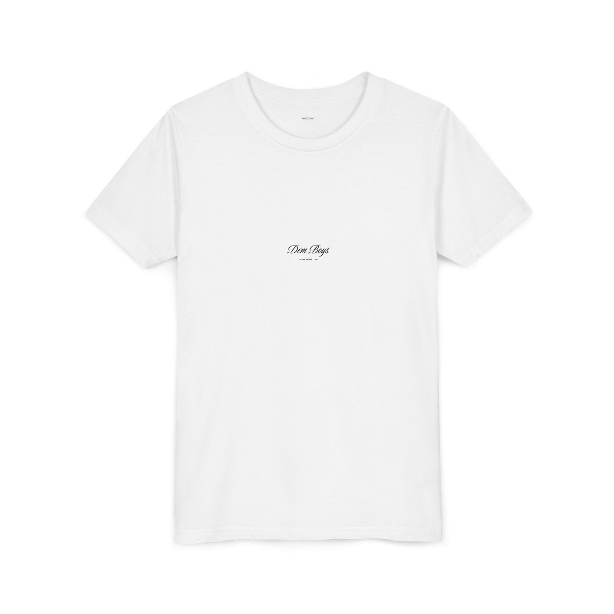 Euro Flav Tee – Dem Boys Script (White) – Youth