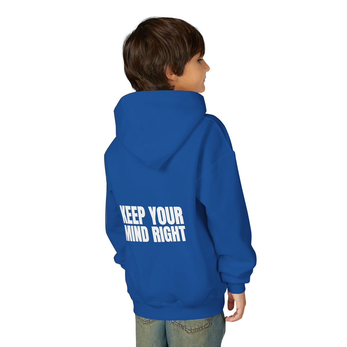 ML Hoodie – Keep Your Mind Right Back (Royal) – Youth
