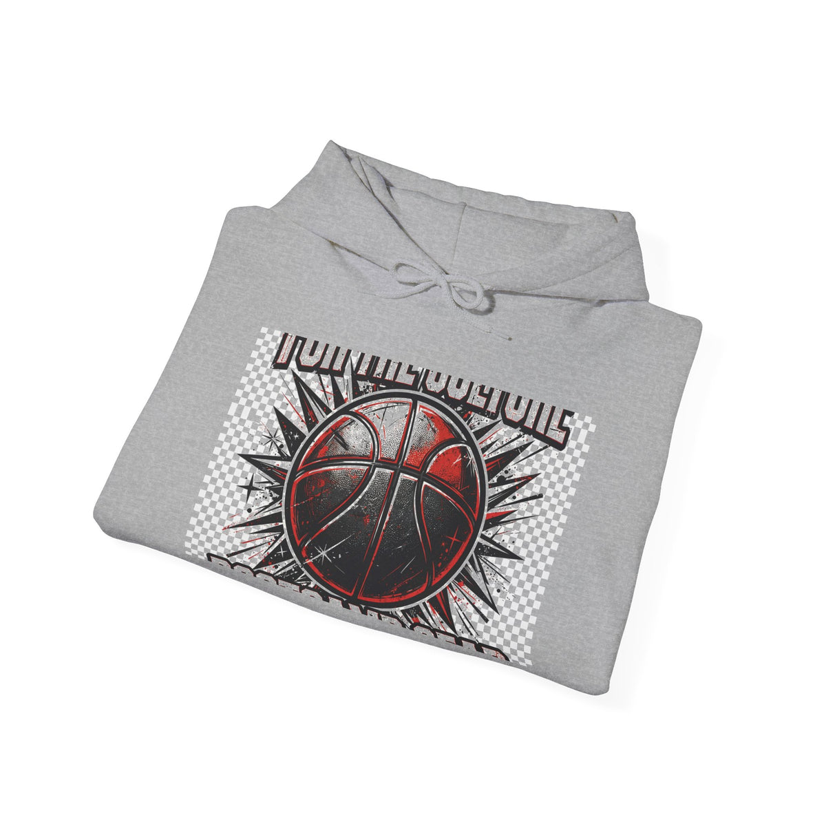 Basketball Graphic Hoodie – "Nothing But Net" Retro Court Design