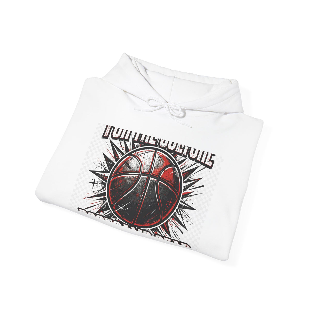 Basketball Graphic Hoodie – "Nothing But Net" Retro Court Design