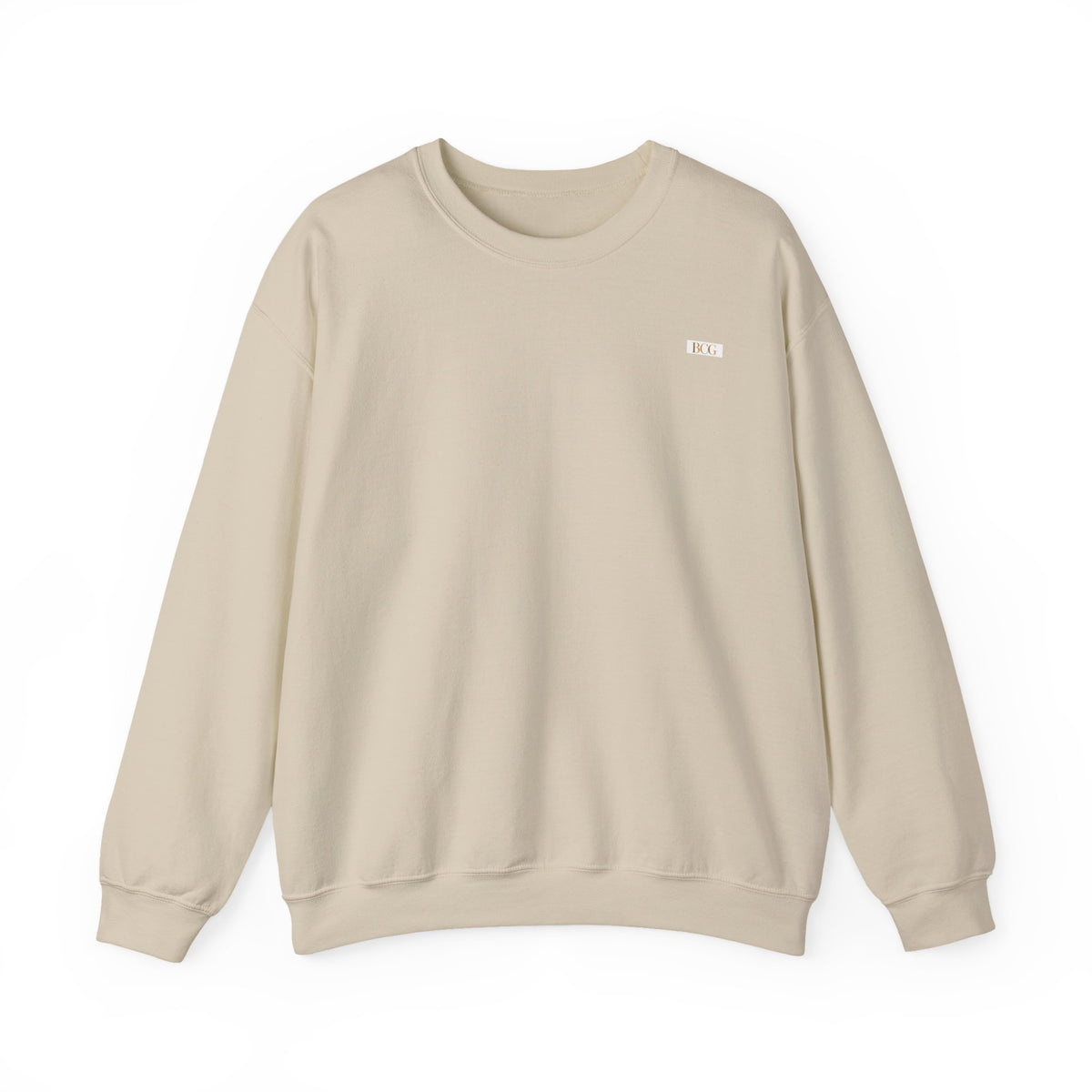 Crewneck Sweatshirt — Minimalist Tiny "PK" Embroidered White Pullover