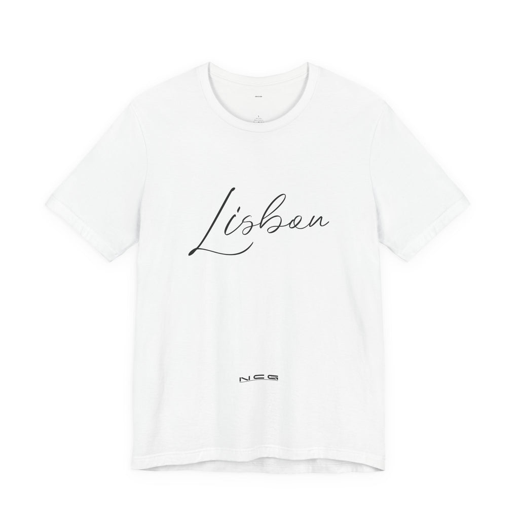 NCG Tee – Lisbon Script (White)