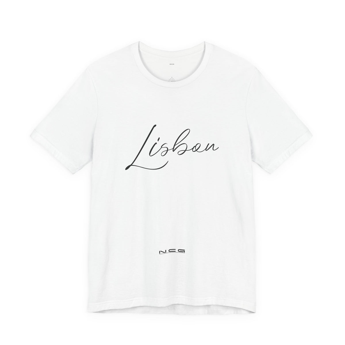NCG Tee – Lisbon Script (White)