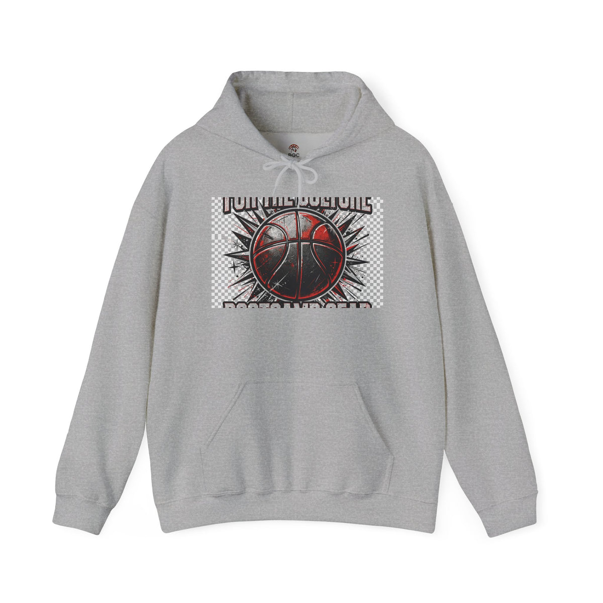 Basketball Graphic Hoodie – "Nothing But Net" Retro Court Design