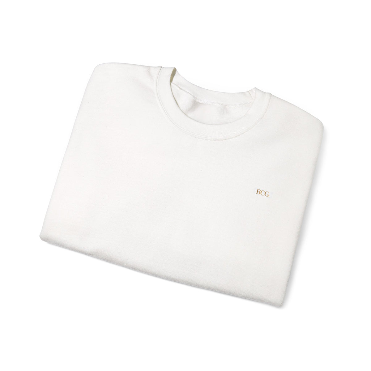 Crewneck Sweatshirt — Minimalist Tiny "PK" Embroidered White Pullover