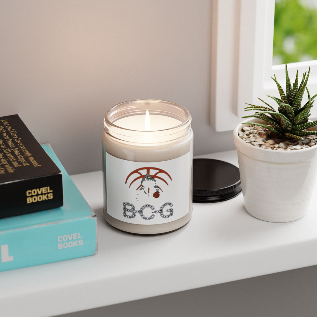 B.C.G. Palm Cross Soy Candle — 9oz Scented Jar (Decorative Gothic Palm Design)