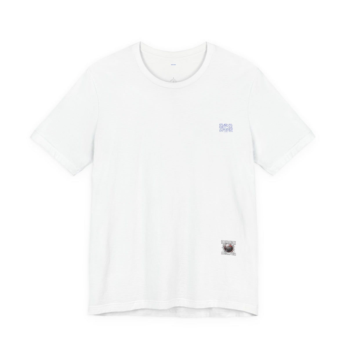 Minimalist White Tee with Tiny Chest Logo – Classic Casual Short Sleeve Shirt