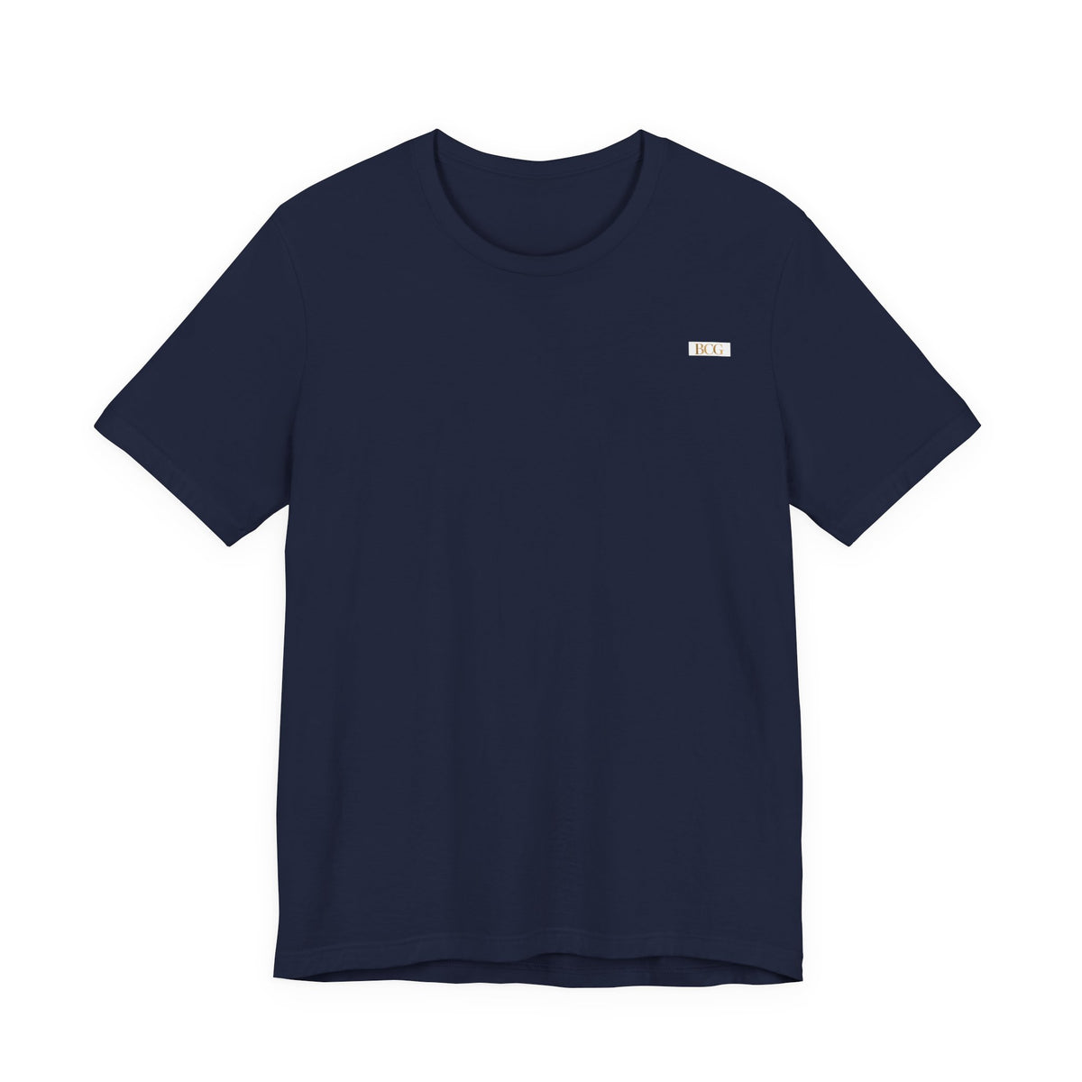 Minimalist White Tee with Tiny Chest Logo – Classic Casual Short Sleeve Shirt