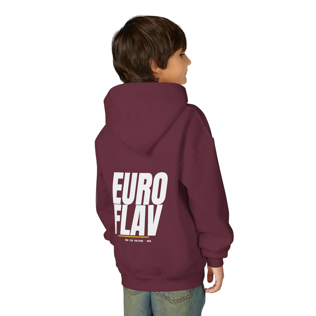 Euro Flav Hoodie – Dem Boys Script (Maroon) – Youth