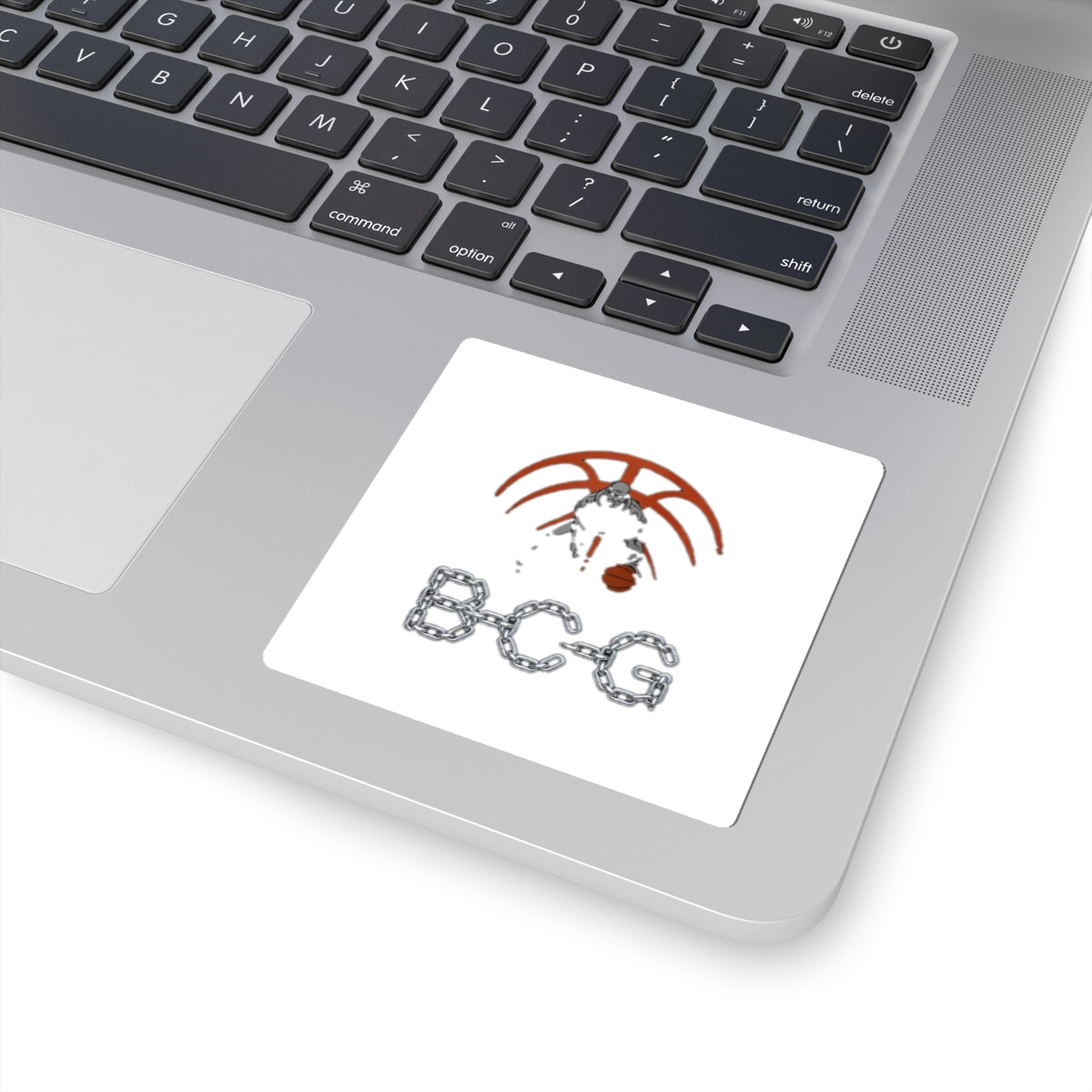 Basketball Skull Sticker — BCG Chain Logo Kiss-Cut Decal