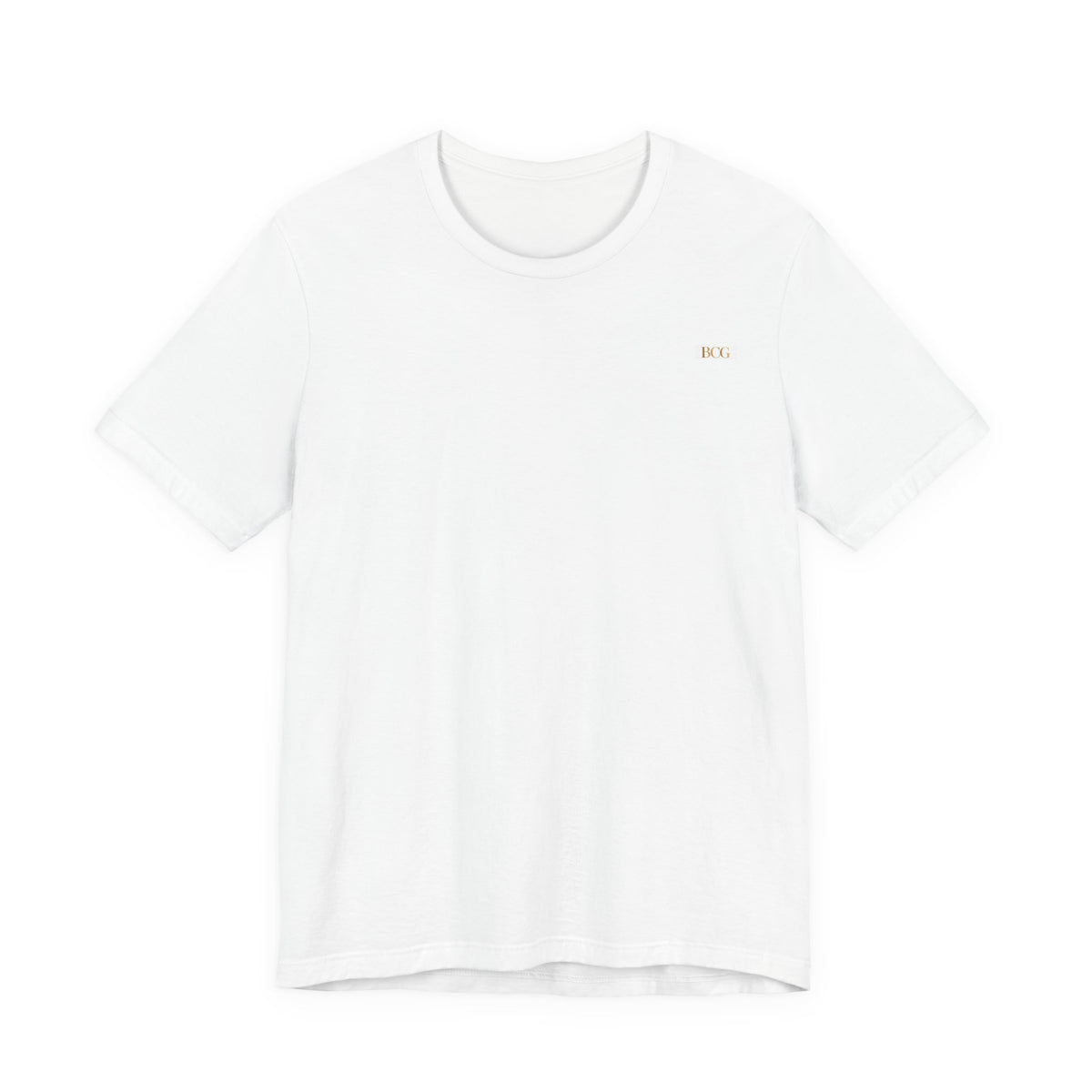 Minimalist White Tee with Tiny Chest Logo – Classic Casual Short Sleeve Shirt
