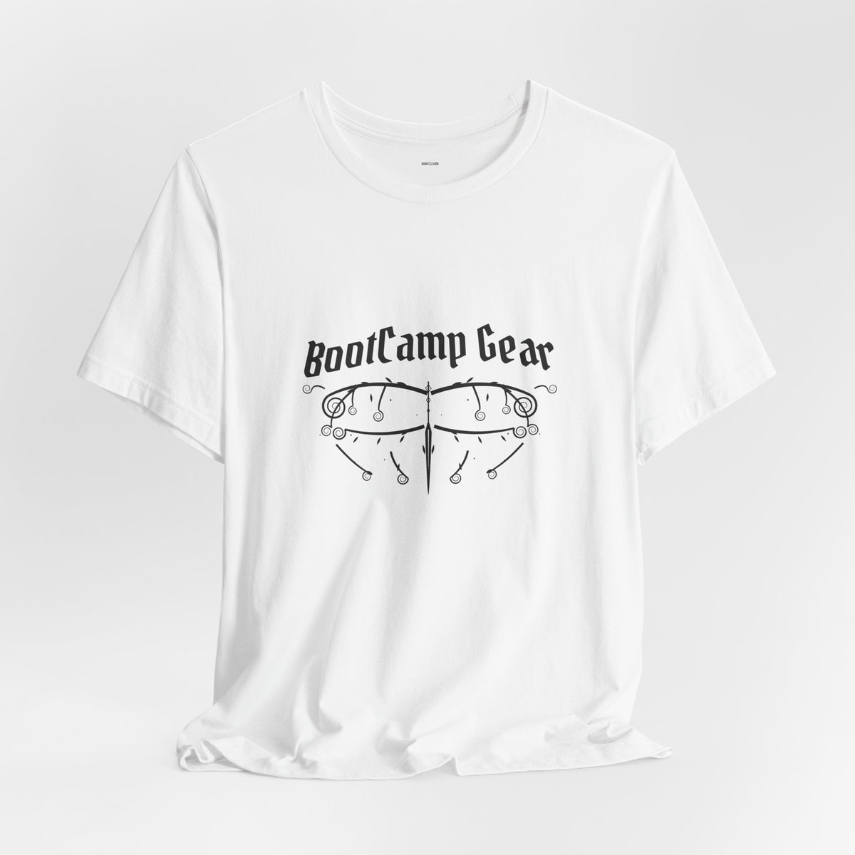 BootCamp Gear Gothic Crest Tee – White (Black Crest)