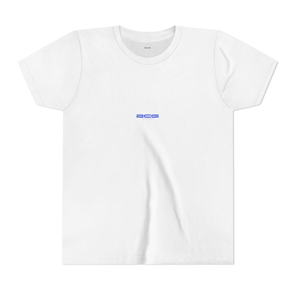 ML Tee – Be A Part Serif Cut Back (White) – Youth