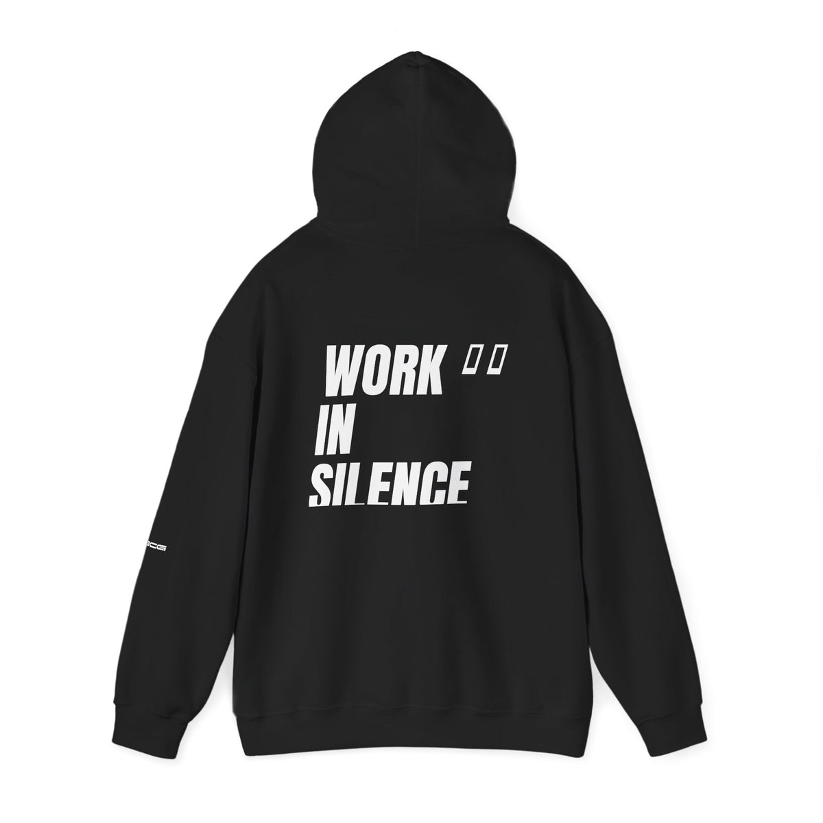 ML Hoodie – Work In Silence Back (Black)