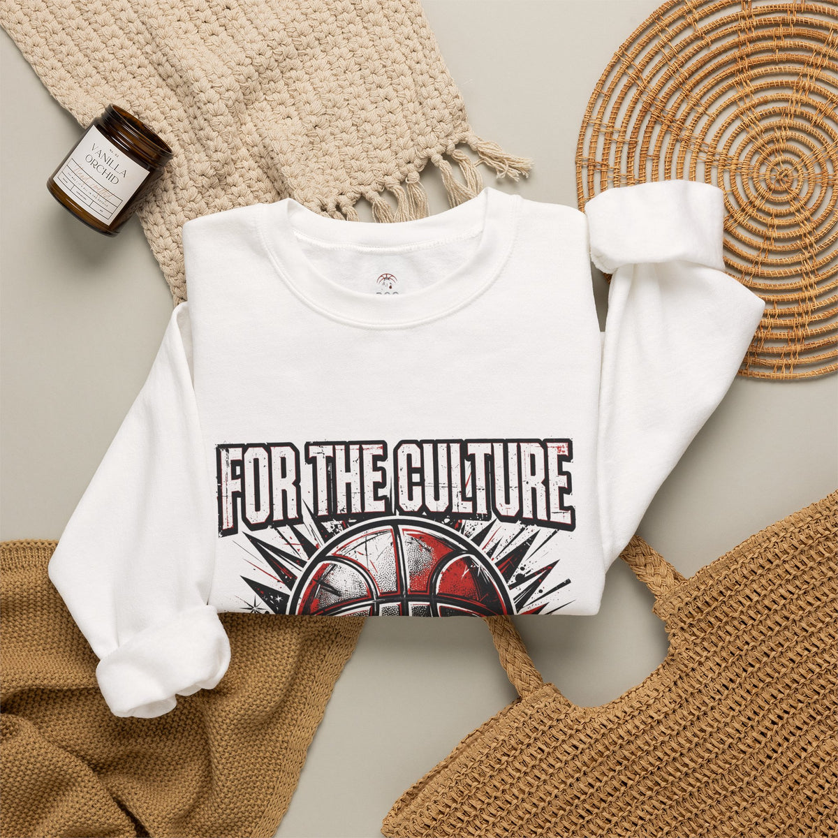 For The Culture Basketball Crewneck Sweatshirt - Rootcamp Gear Graphic Pullover