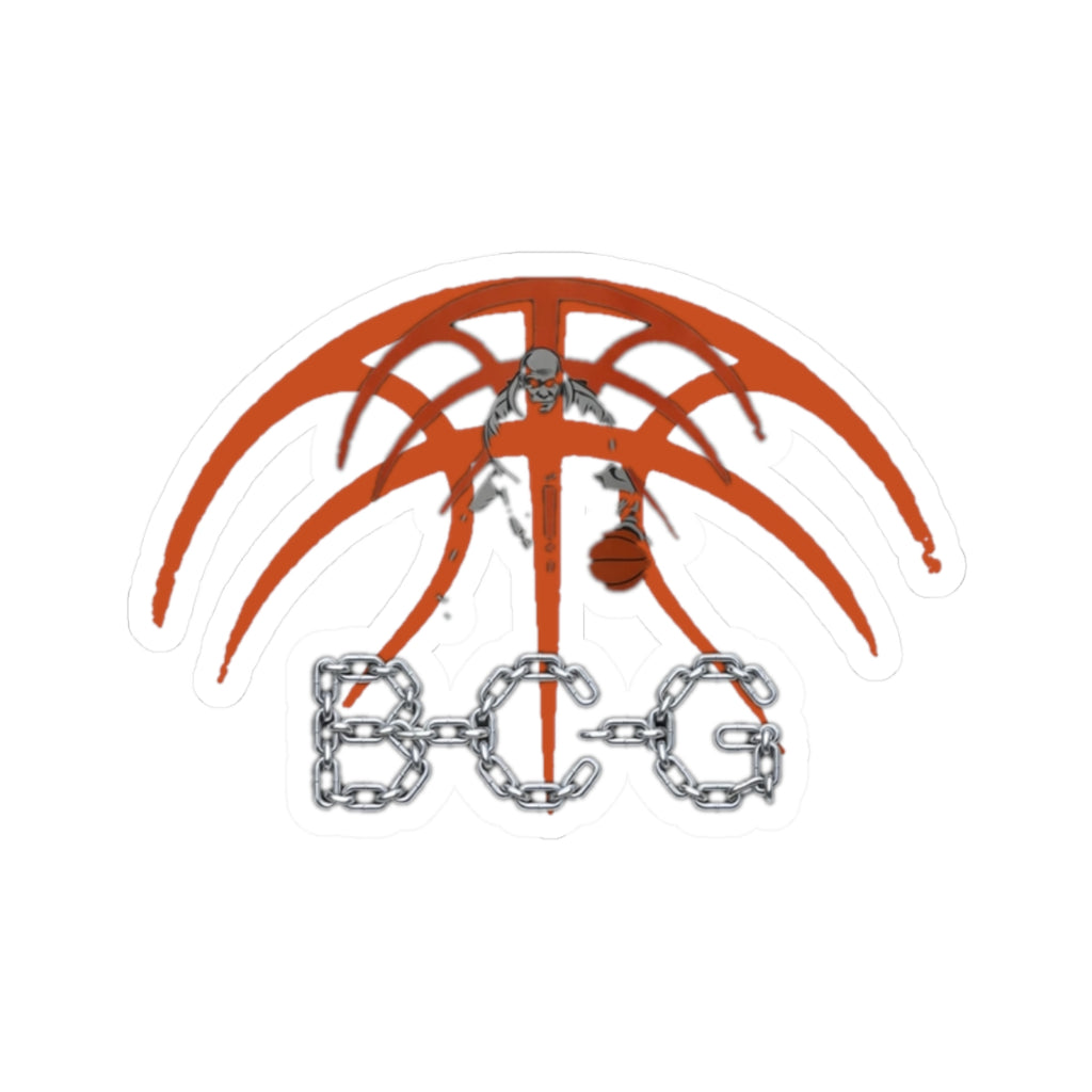 Basketball Skull Sticker — BCG Chain Logo Kiss-Cut Decal