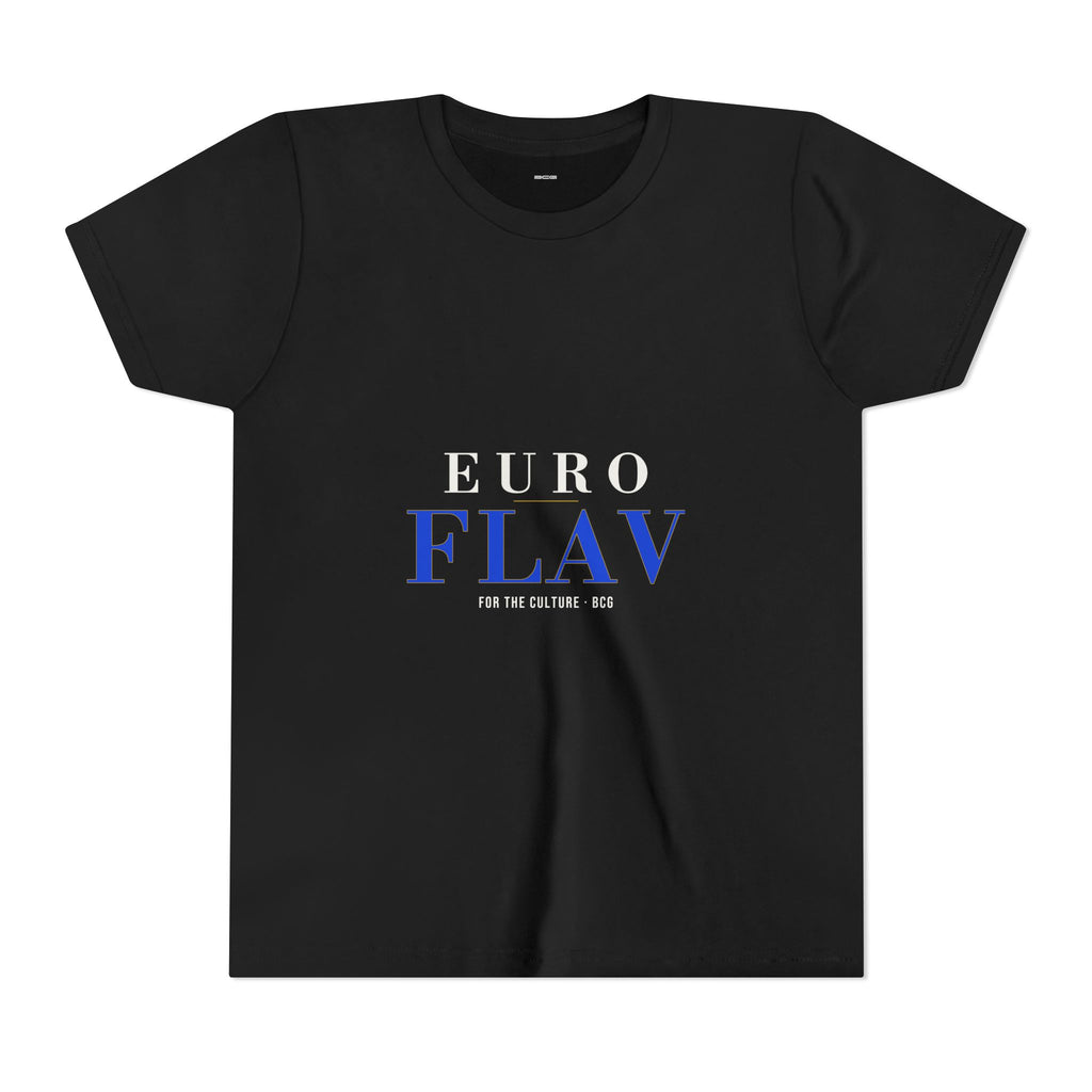 Euro Flav Tee – The Euro Serif – Black – Youth